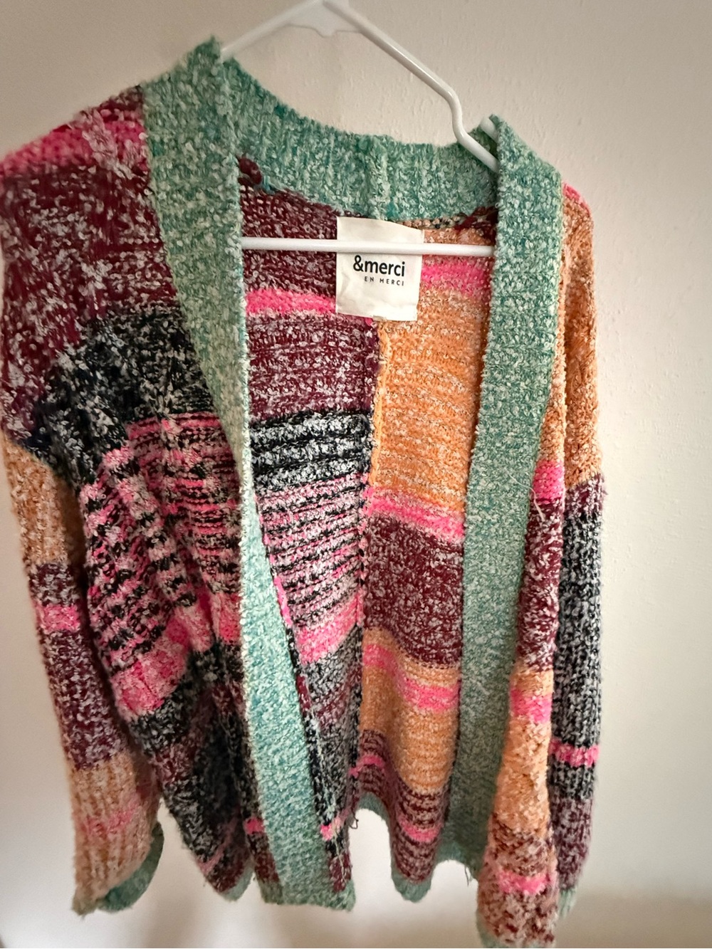Mixed color cardigan